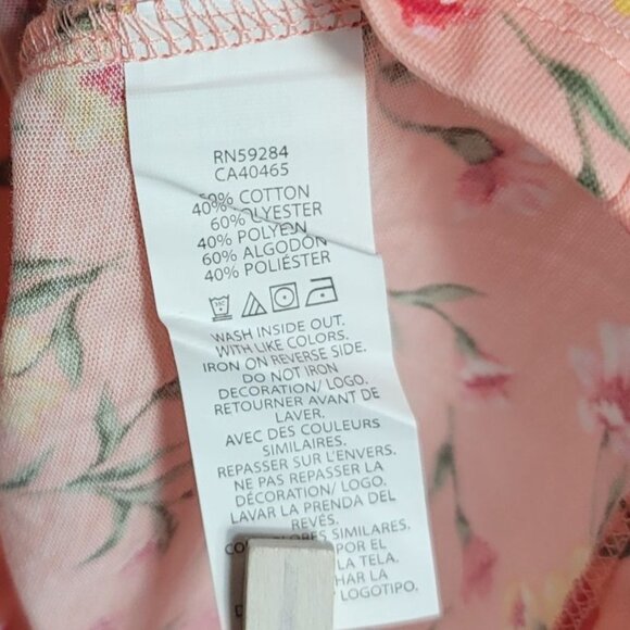 Children's Place Floral Top Orange SZ 7 Medium Sleeveless Front Tie Pullover NWT - Picture 7 of 7